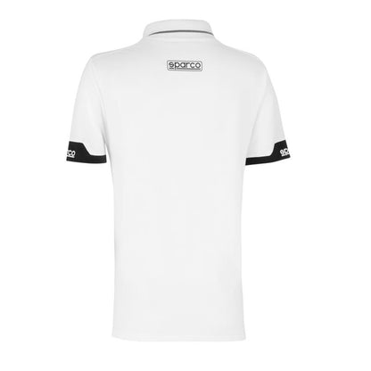 Sparco Poloshirt Zip Dames MY2024 013036L Poloshirt Lifestyle Wit/Marineblauw/Zwart XS-L - Achteraanzicht