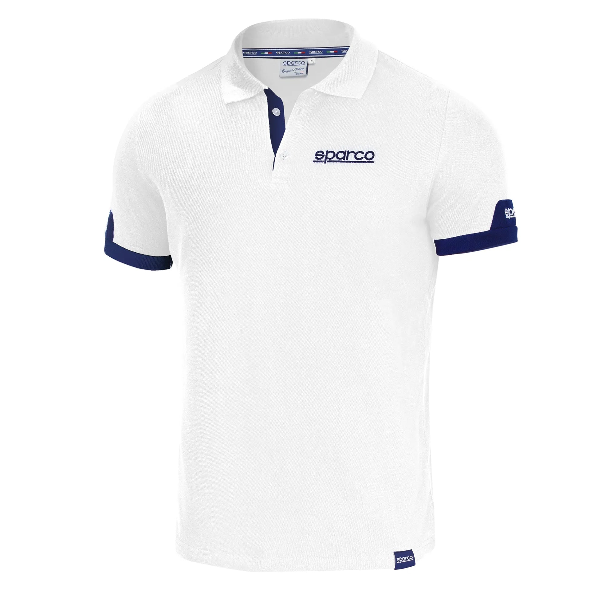 Sparco Poloshirt Corporate 01322 Poloshirt Lifestyle Wit/Marineblauw/Zwart S-XXL - Hoofdafbeelding