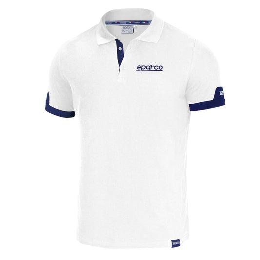 Sparco Poloshirt Corporate 01322 Poloshirt Lifestyle Wit/Marineblauw/Zwart S-XXL - Hoofdafbeelding