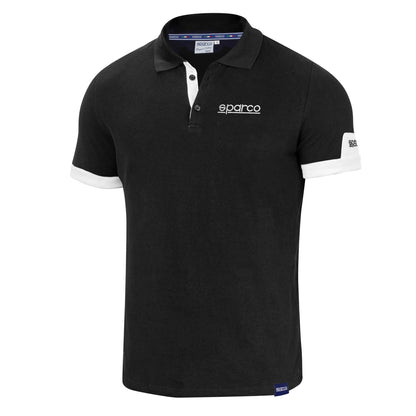 Sparco Poloshirt Corporate 01322 Poloshirt Lifestyle Wit/Marineblauw/Zwart S-XXL - Detail