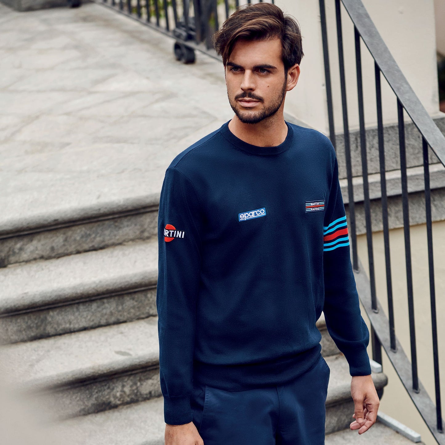 Sparco Cotton Crewneck Sweatshirt MARTINI- - Detail
