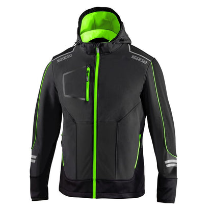 Sparco Tech Softshell - Waterdichte, reflecterende en versterkte jas met polar fleece voering