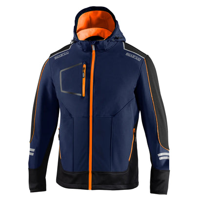 Sparco Tech Softshell - Waterdichte, reflecterende en versterkte jas met polar fleece voering