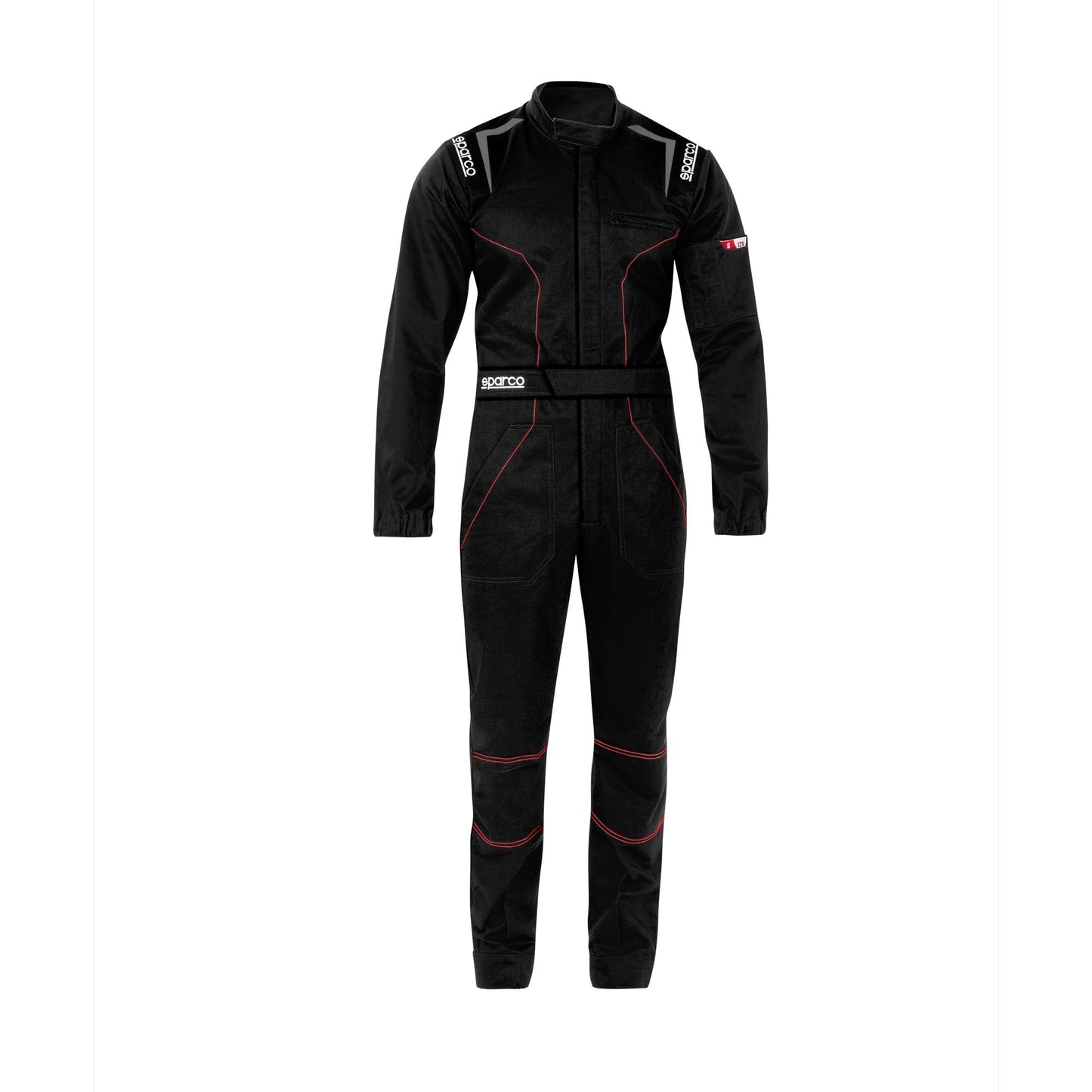 Sparco MS-4 - Monteursoverall Overall - Zwart/Grijs/Blauw/Rood - Maat S-XXL