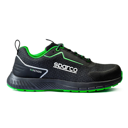 Sparco Werkschoenen S1PS - Traction Sanyo - Zwart/Groen - Maat 38-48